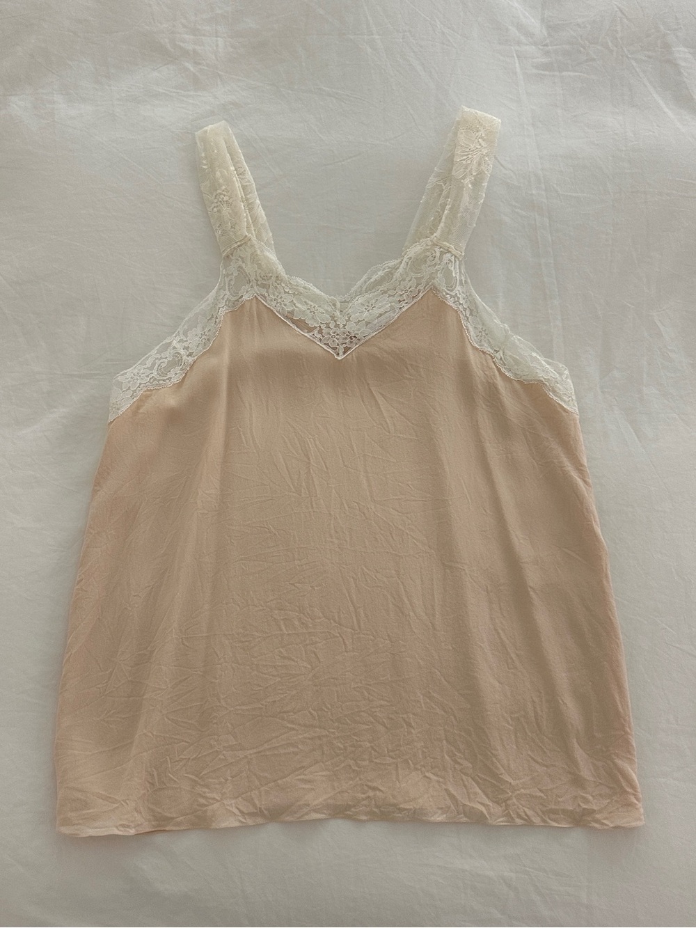 Chloé Vintage Lace Trimmed Silk-Satin Camisole